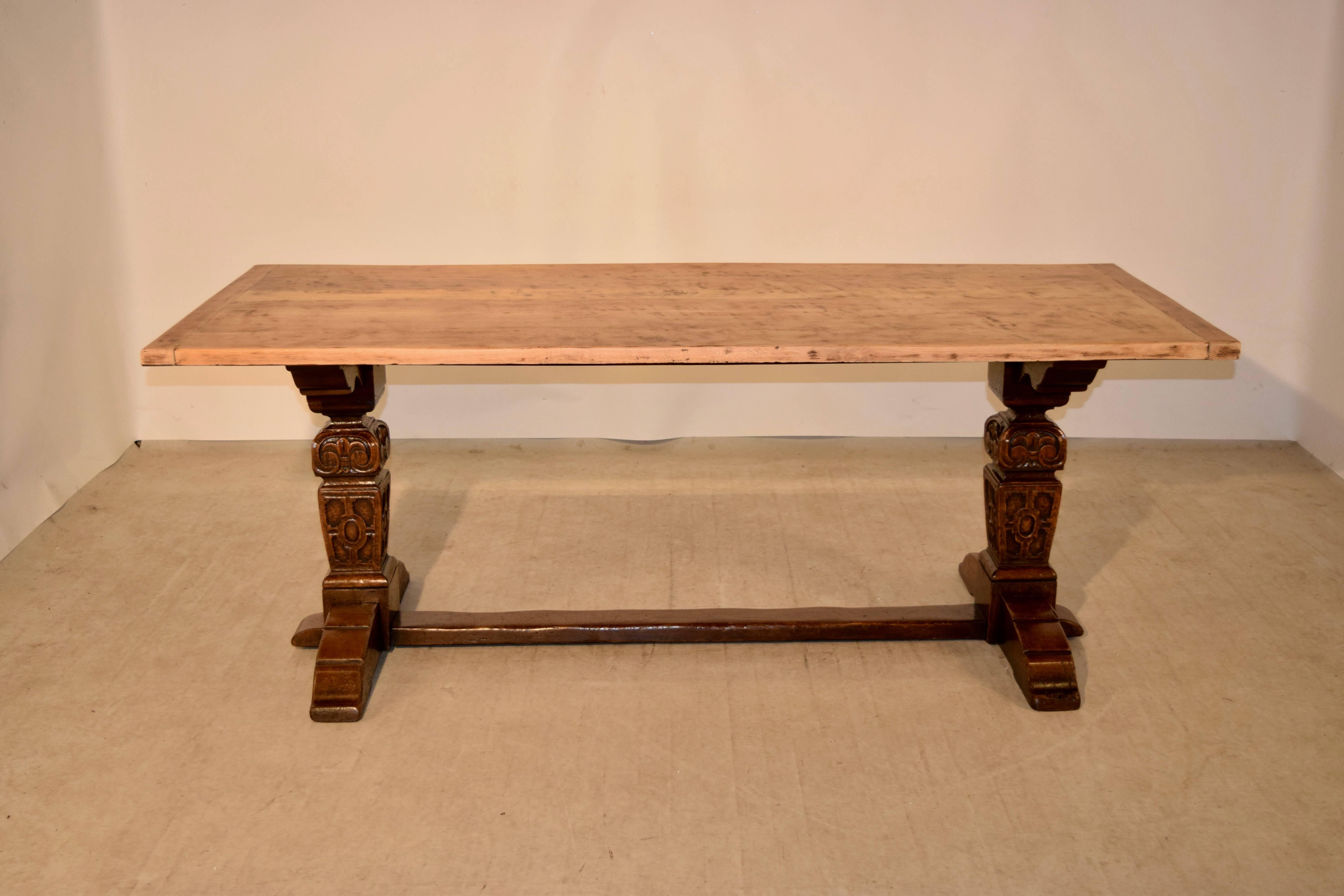 English Late 19th Century Trestle Table