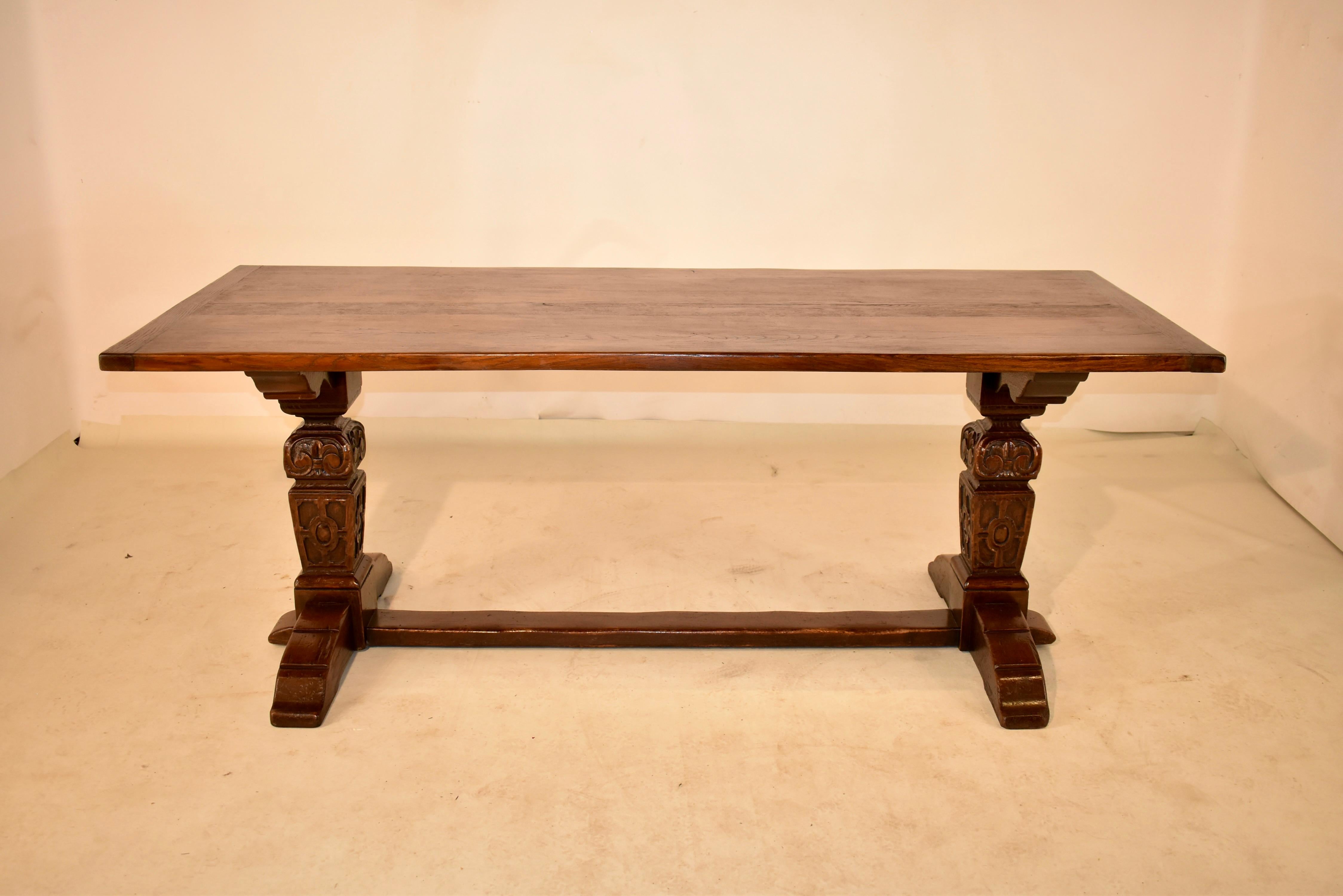 Oak Late 19th Century Trestle Table