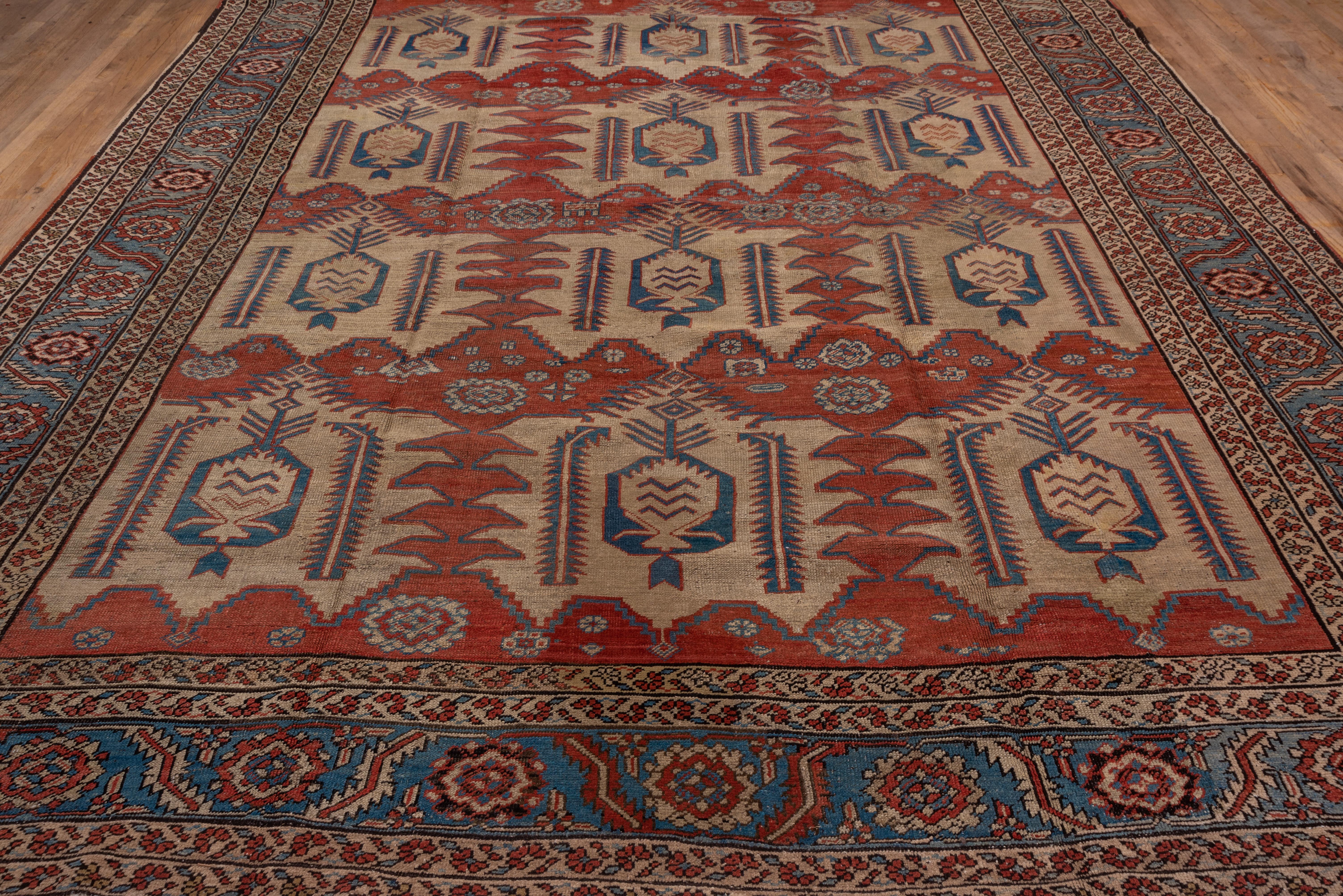 Persian Late 19th Century Tribal Antique Heriz Serapi Carpet For Sale