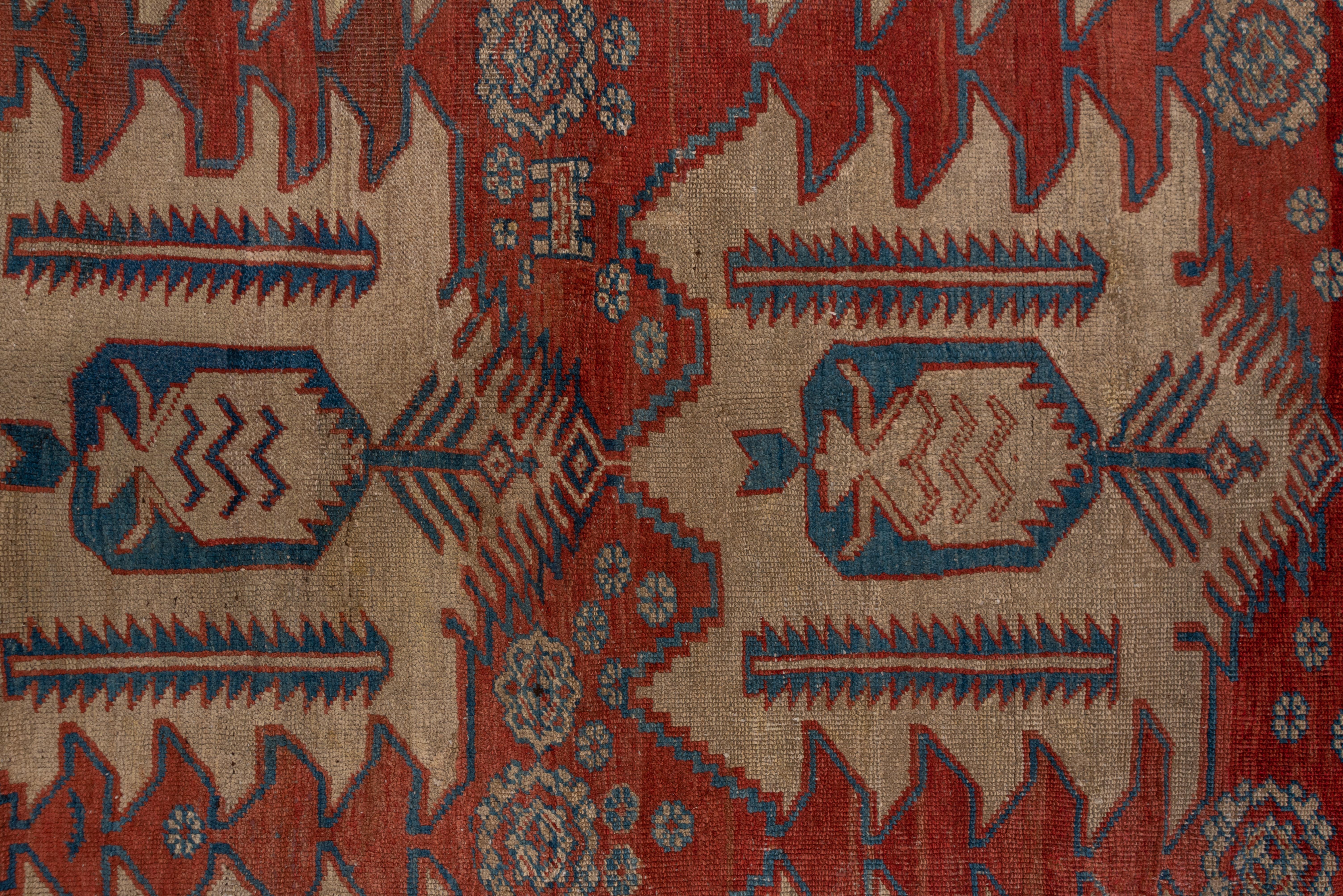 Hand-Knotted Late 19th Century Tribal Antique Heriz Serapi Carpet For Sale