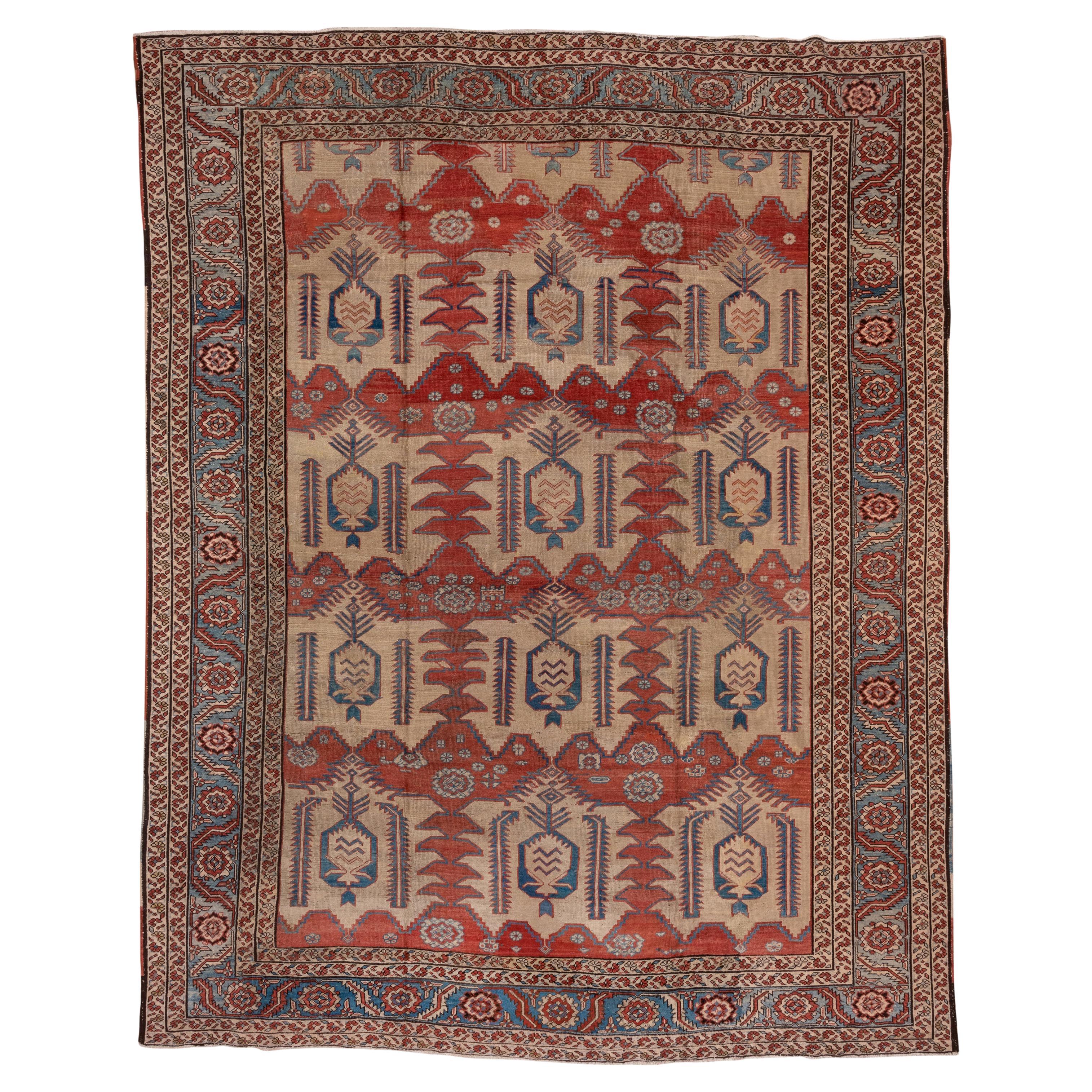 Late 19th Century Tribal Antique Heriz Serapi Carpet For Sale