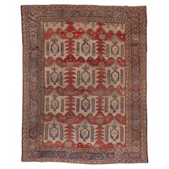 Tapis tribal antique Heriz Serapi de la fin du 19e siècle