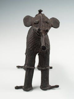 Late 19th Century Tribal Cast Bronze Elephant TOTEM Figure, Kondh People, India
