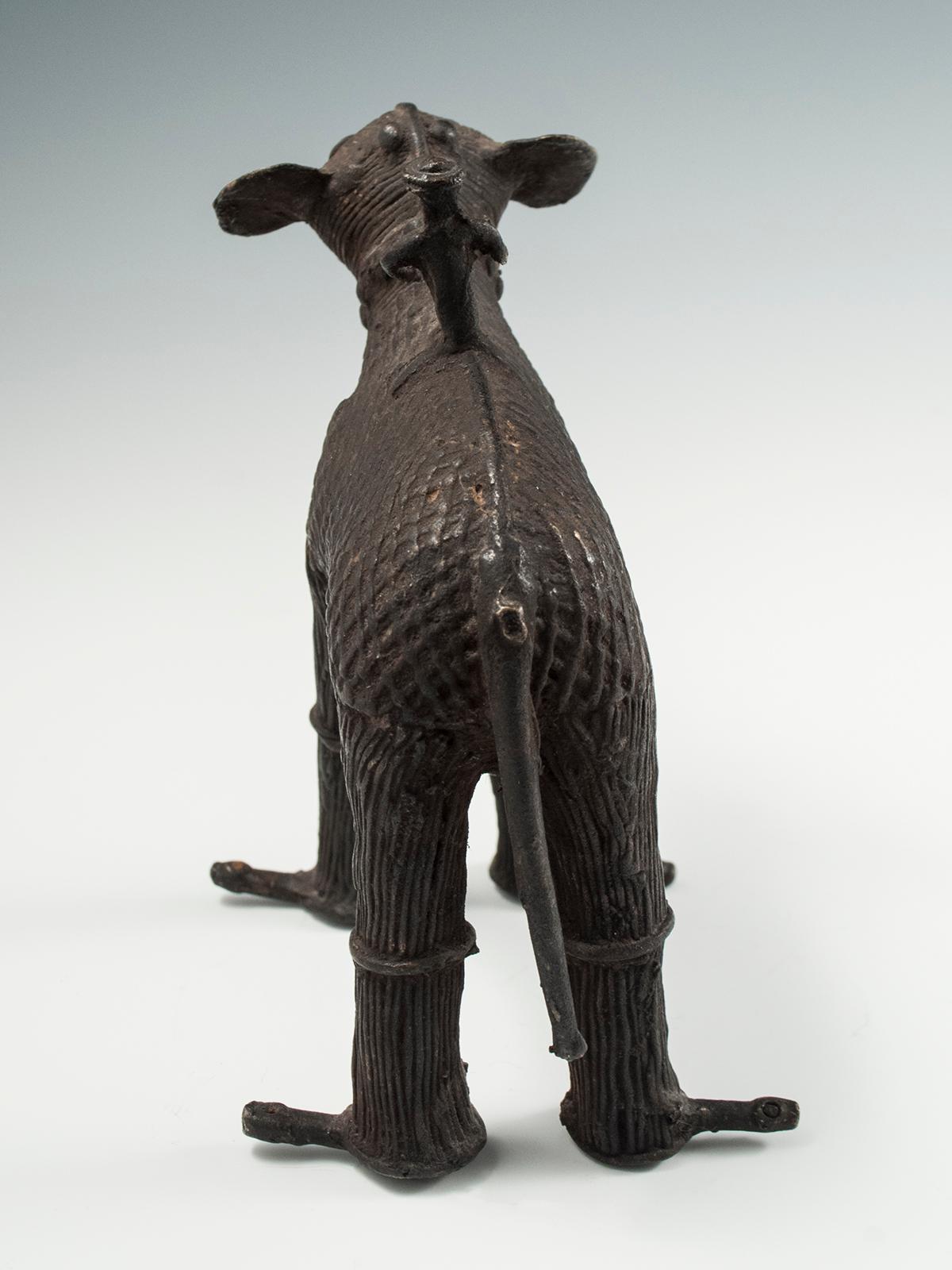 Late 19th Century Tribal Cast Bronze Elephant TOTEM Figure, Kondh People, India 1