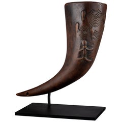 Late 19th Century Tribal Kuba Drinking Horn, D.R. Congo