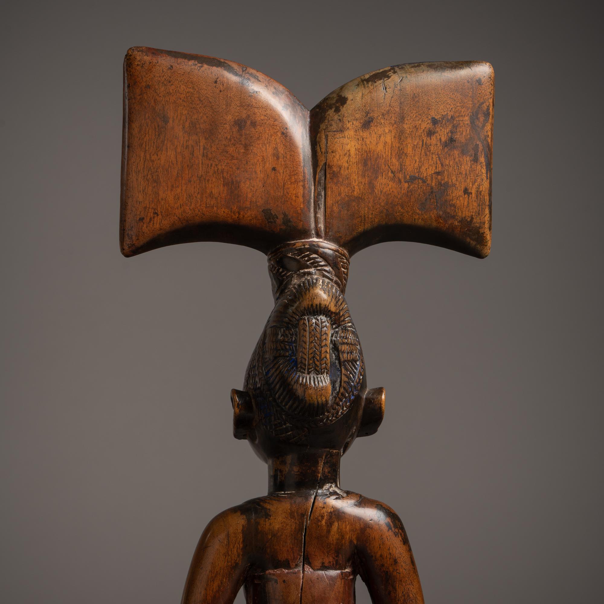 Wood Late 19th Century Tribal Yoruba Shango Figure, Nigeria