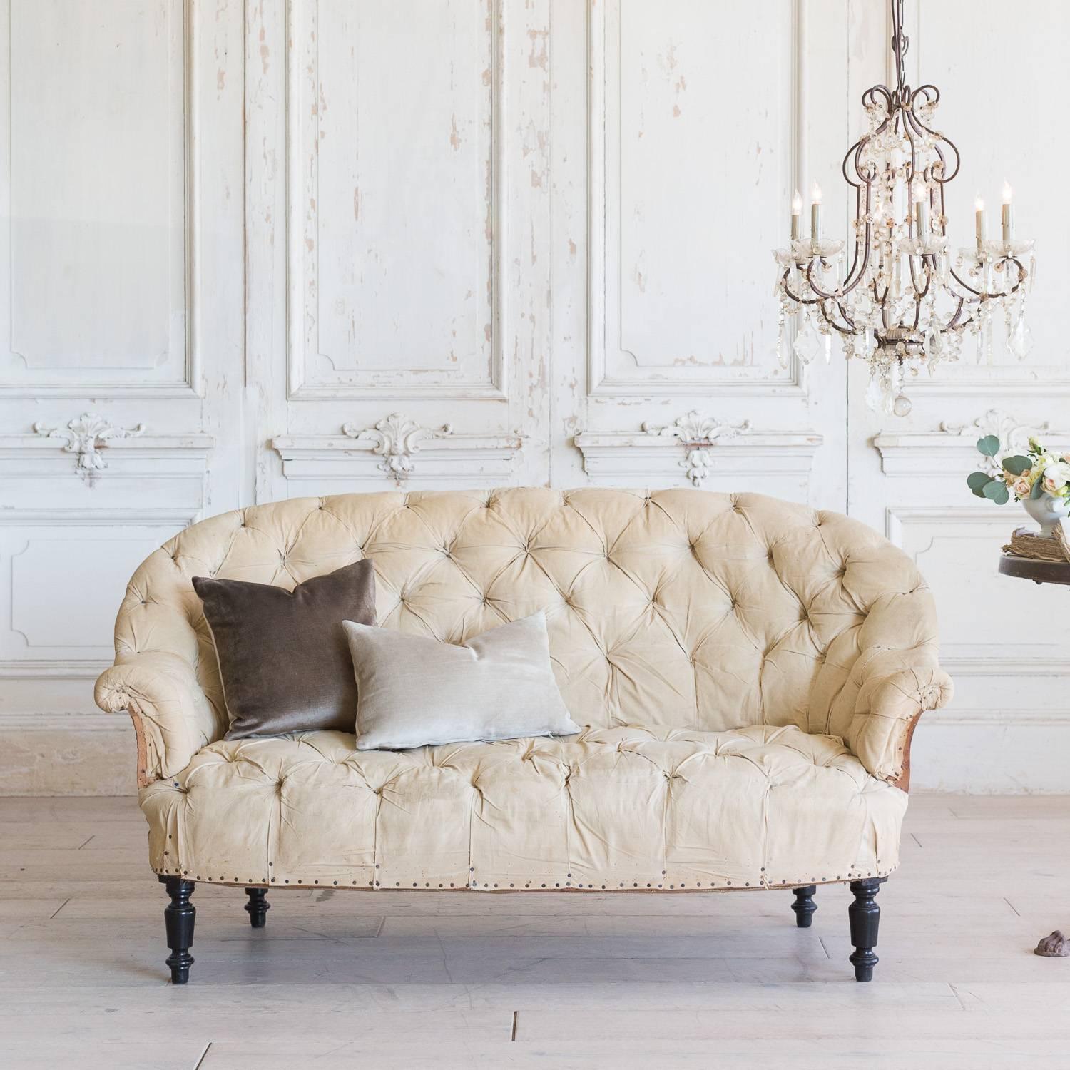 French Late 19th Century Tufted Loveseat