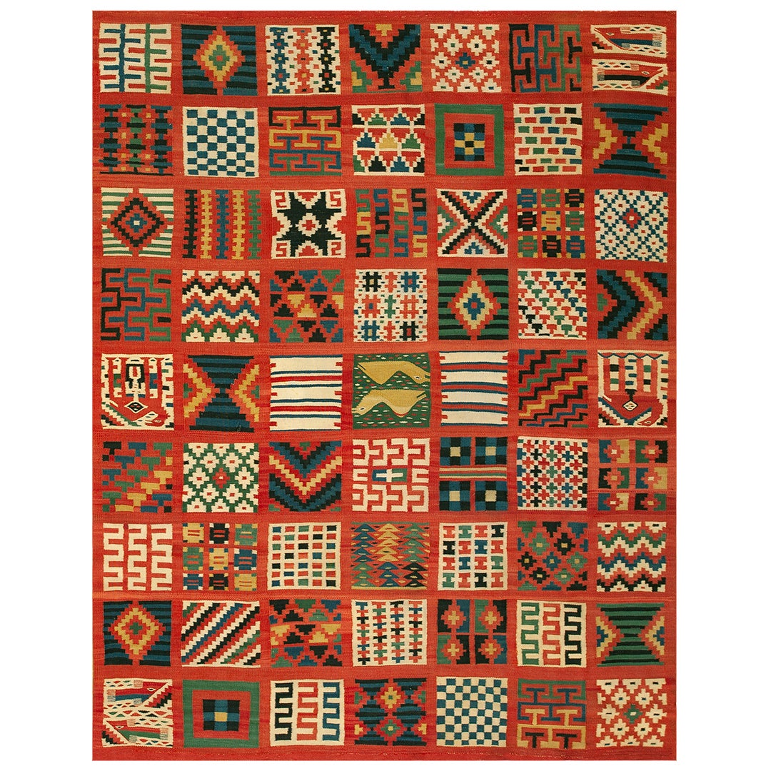 Alfombra Gafsa tunecina de finales del siglo XIX ( 5'9" x 7'5" - 175 x 226 ) en venta