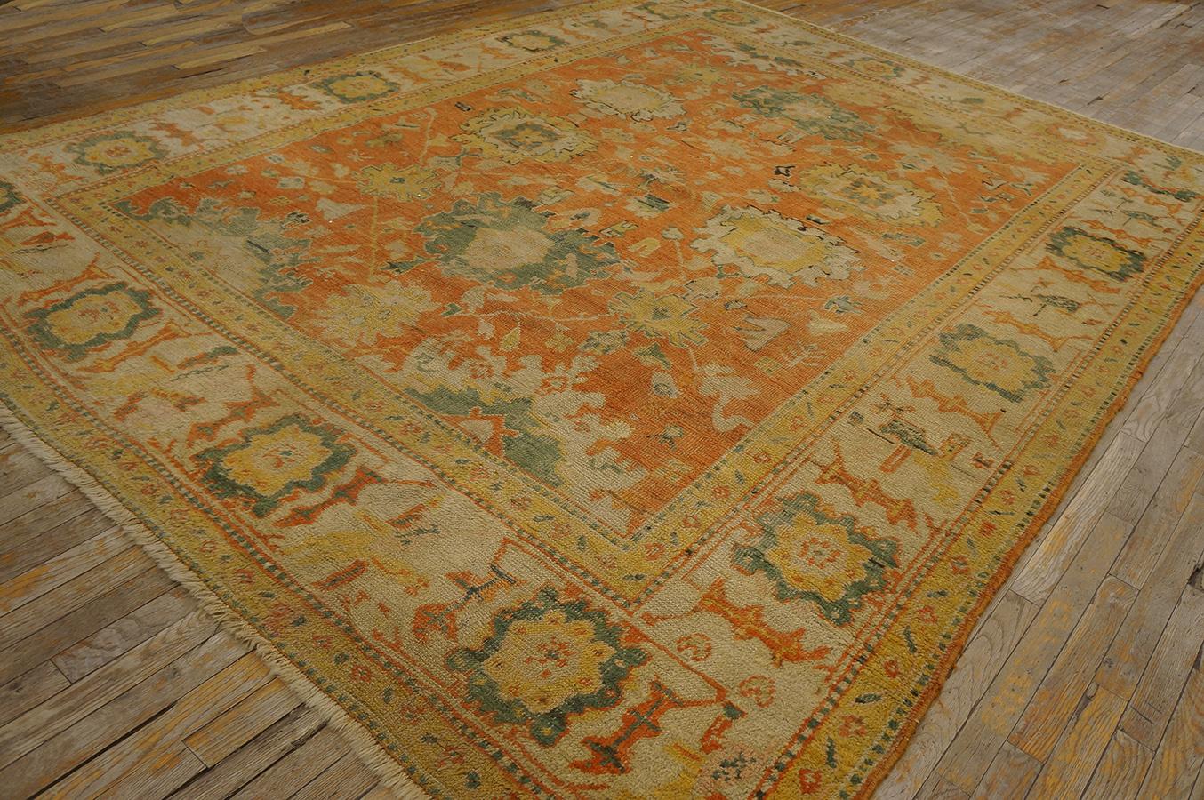 Late 19th Century Turkish Oushak Carpet ( 8'4''x 11'2'' - 254 x 340 ) For Sale 3