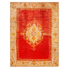 Tappeto turco d'angora Oushak della fine del XIX secolo ( 7' 6'' x 10' - 230 x 305 cm )