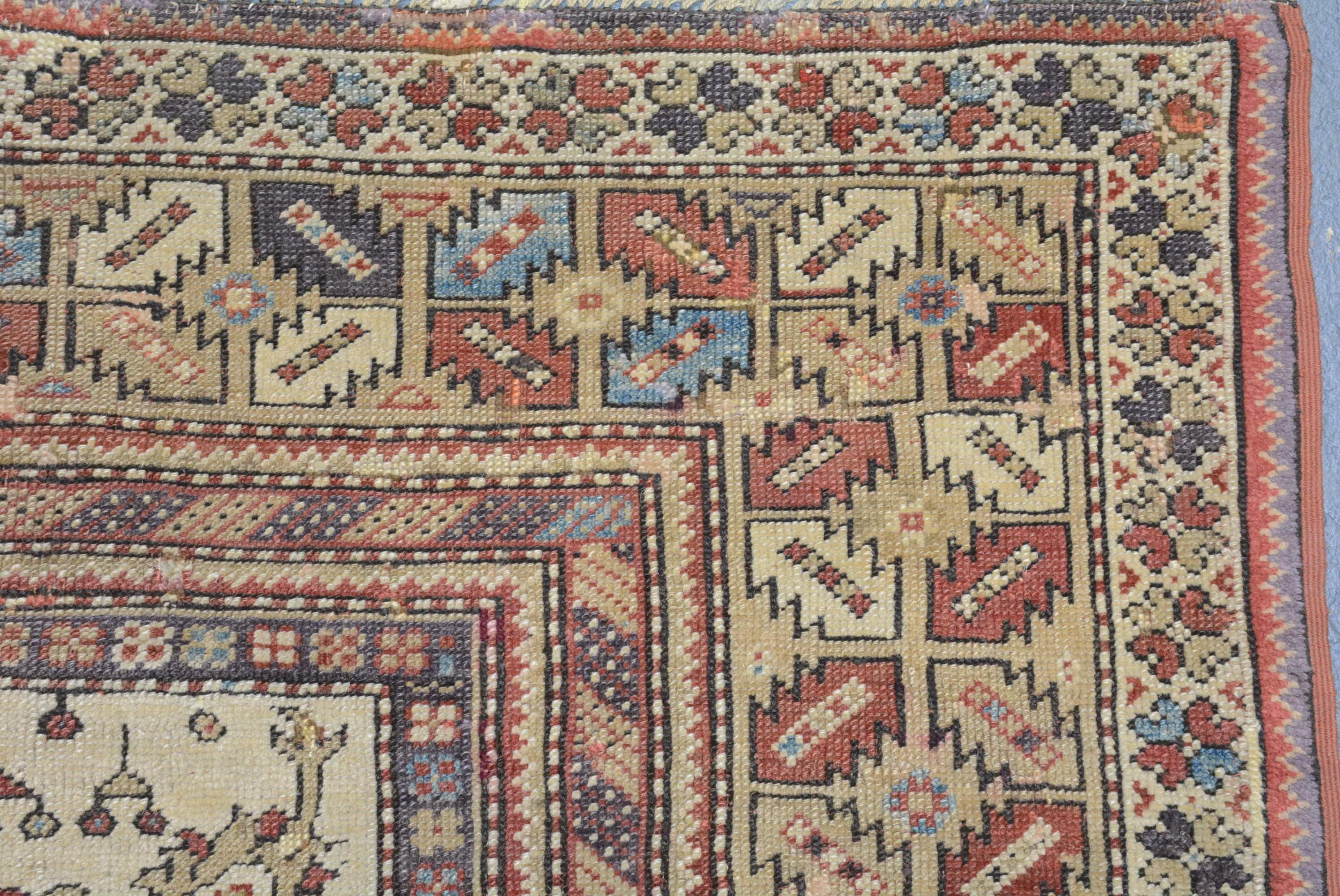 Tintura vegetale Tappeto da preghiera Melas turco della fine del XIX secolo in vendita