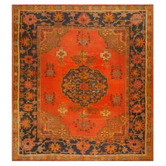 Tappeto Oushak turco della fine del XIX secolo ( 10' 7'' x 12' 2'' - 322 x 370 )