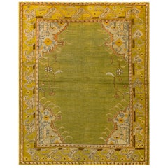 Alfombra turca Oushak de finales del siglo XIX ( 6' 6'' x 7'8'' - 198 x 233 )