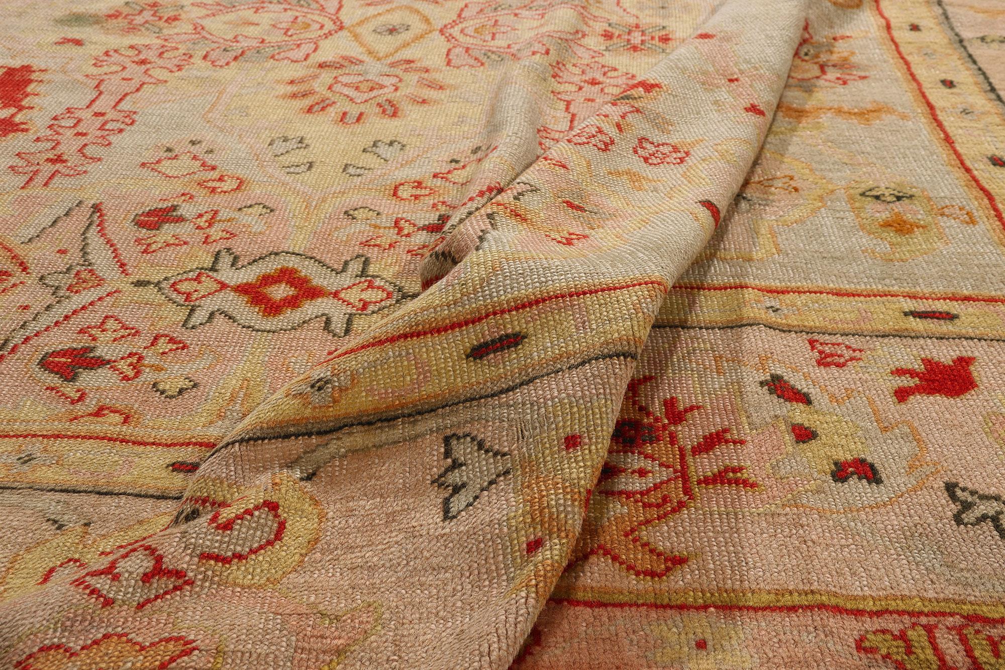 Late 19th Century Turkish Oushak Carpet with Modern Style For Sale 5