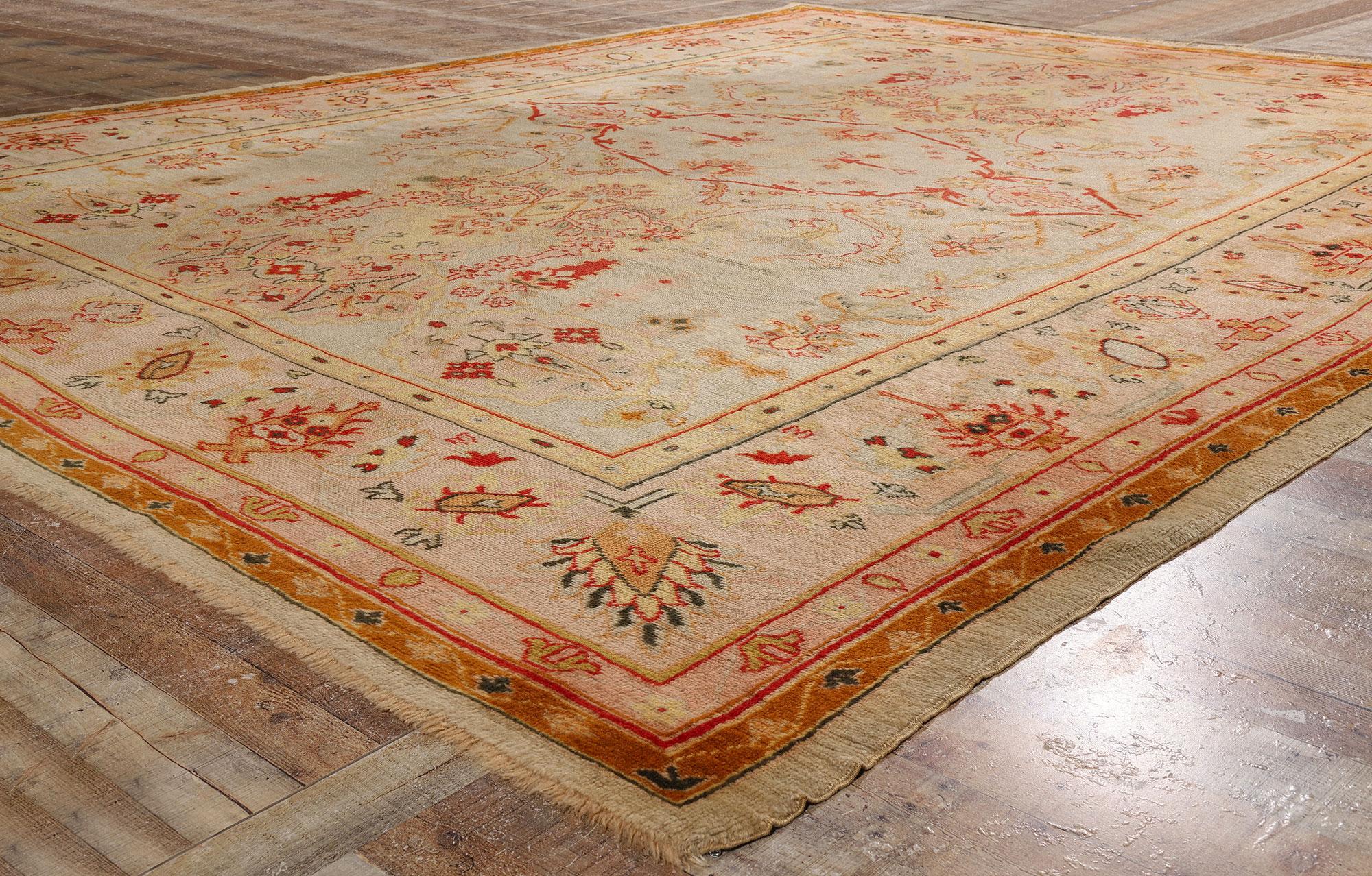 Late 19th Century Turkish Oushak Carpet with Modern Style For Sale 3