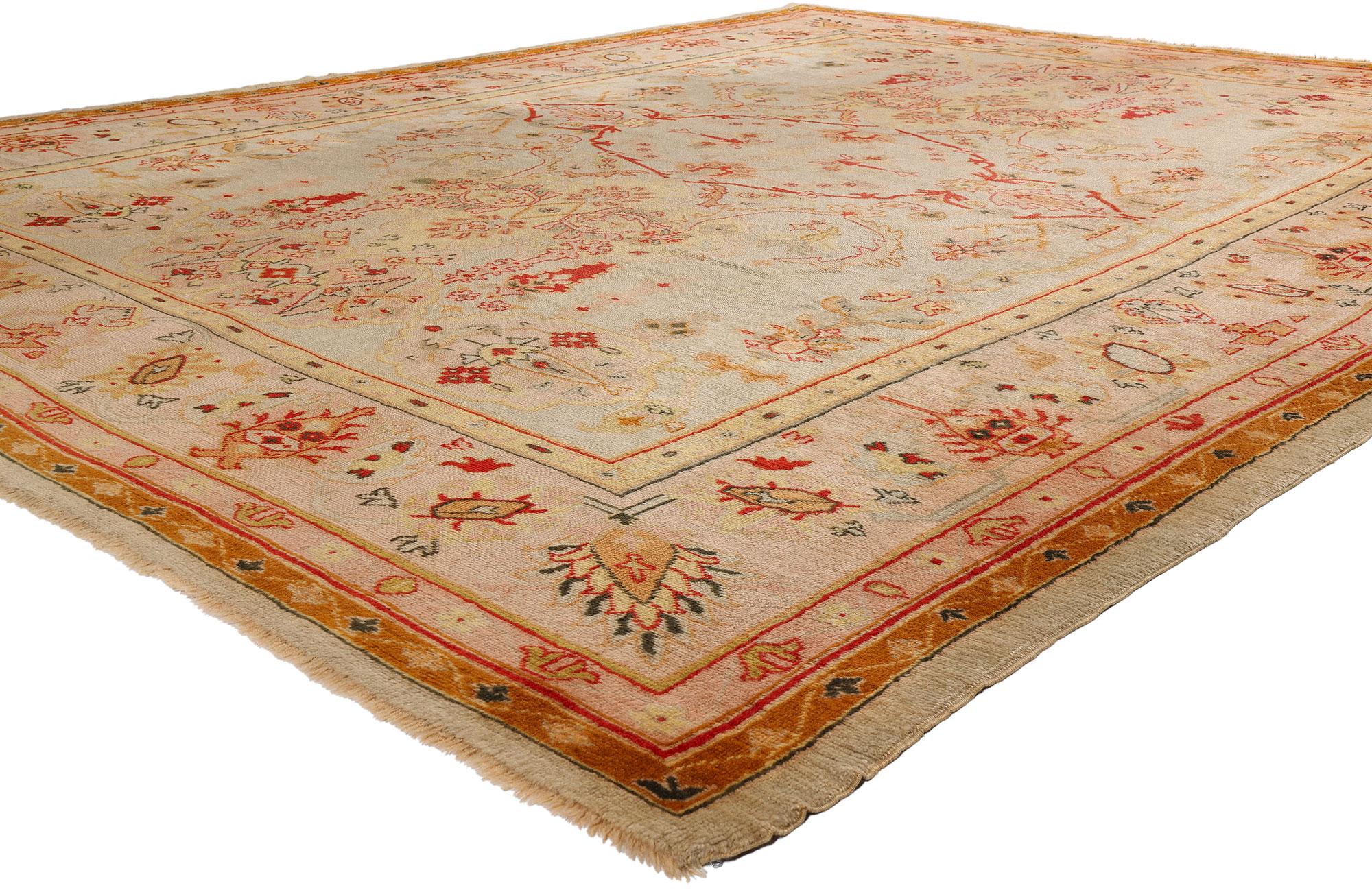 Late 19th Century Turkish Oushak Carpet with Modern Style For Sale 4