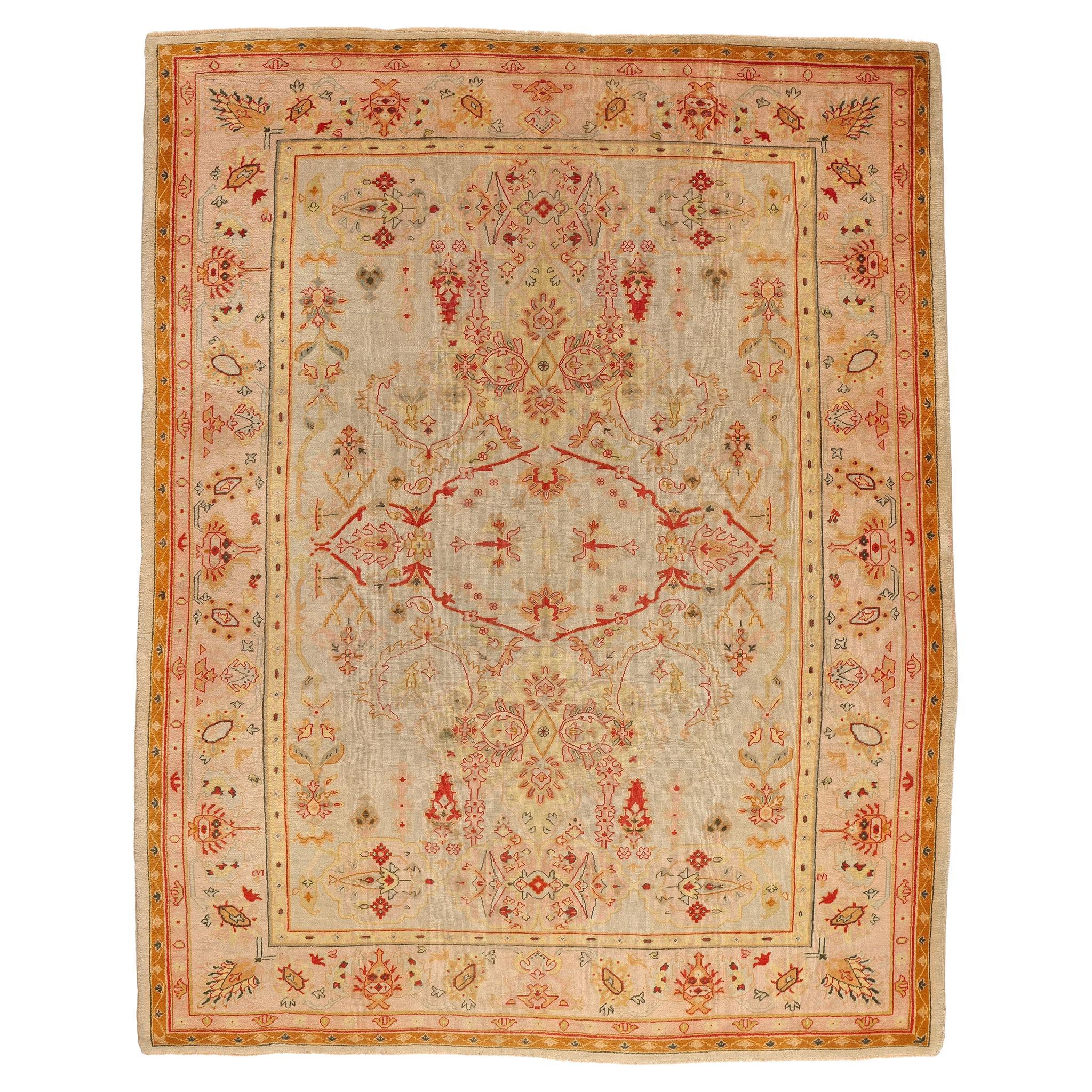Late 19th Century Turkish Oushak Carpet with Modern Style