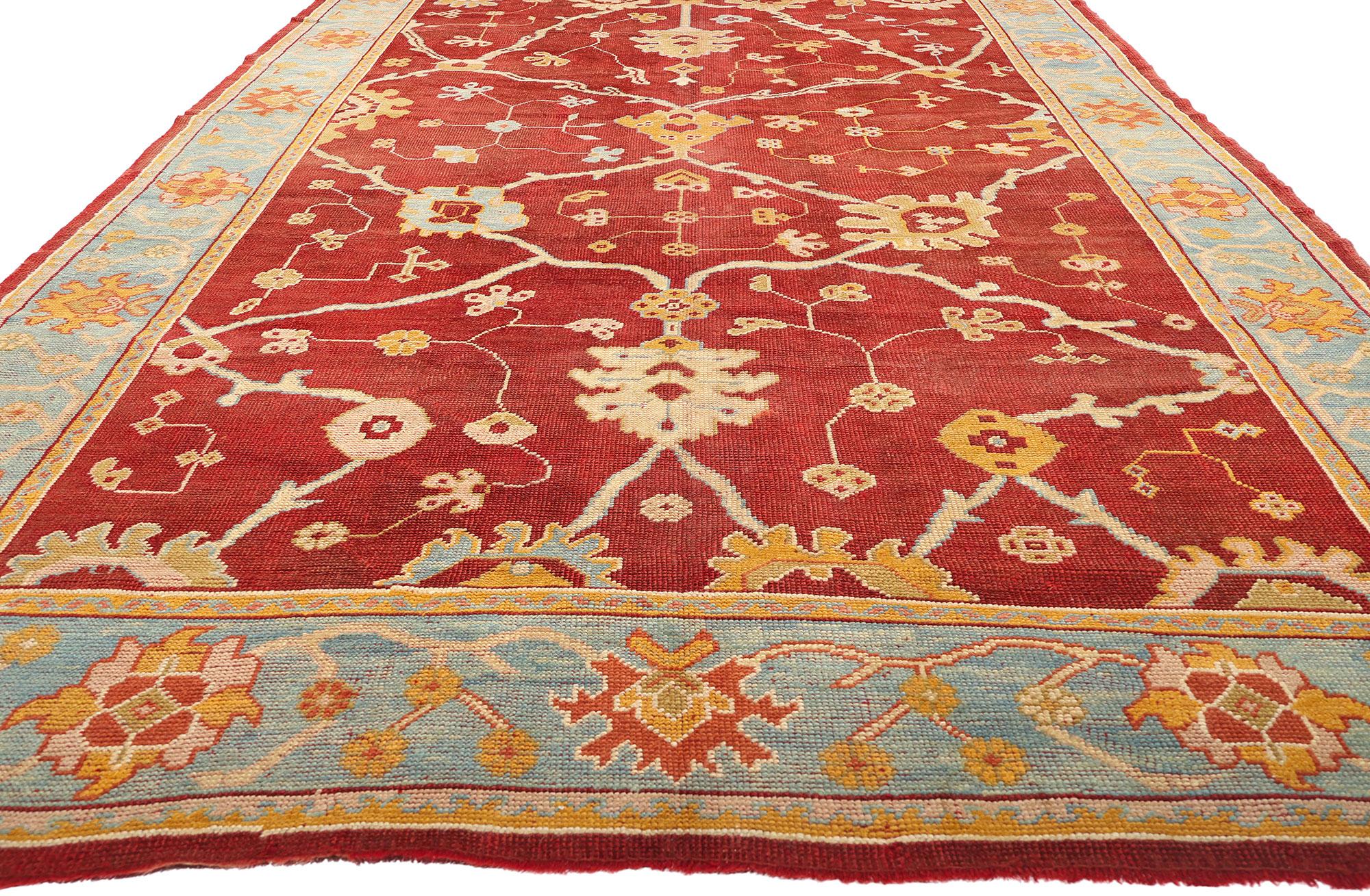 Alfombra turca de galería Oushak de estilo moderno de finales del siglo XIX Turco en venta