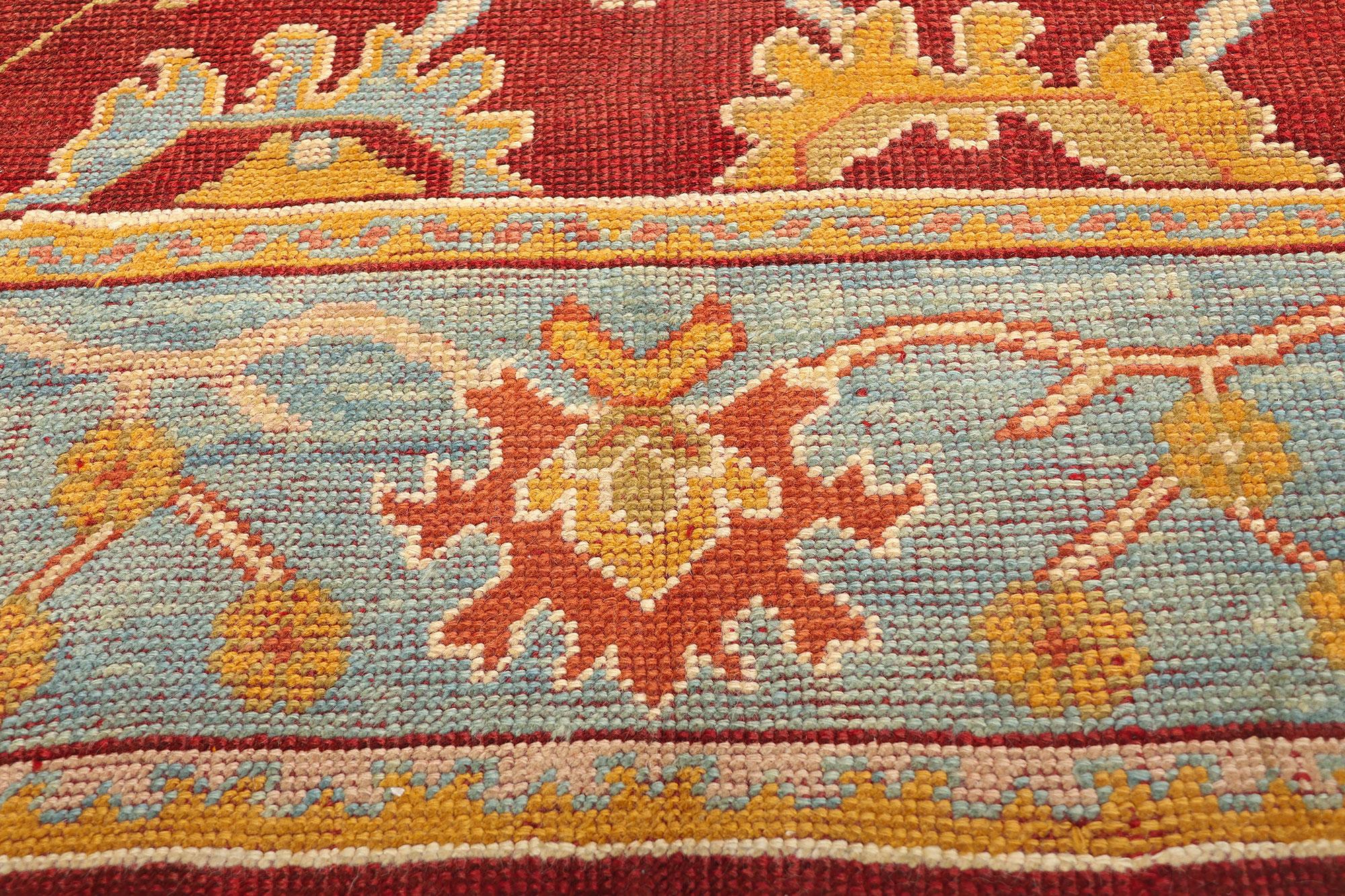 Alfombra turca de galería Oushak de estilo moderno de finales del siglo XIX Anudado a mano en venta