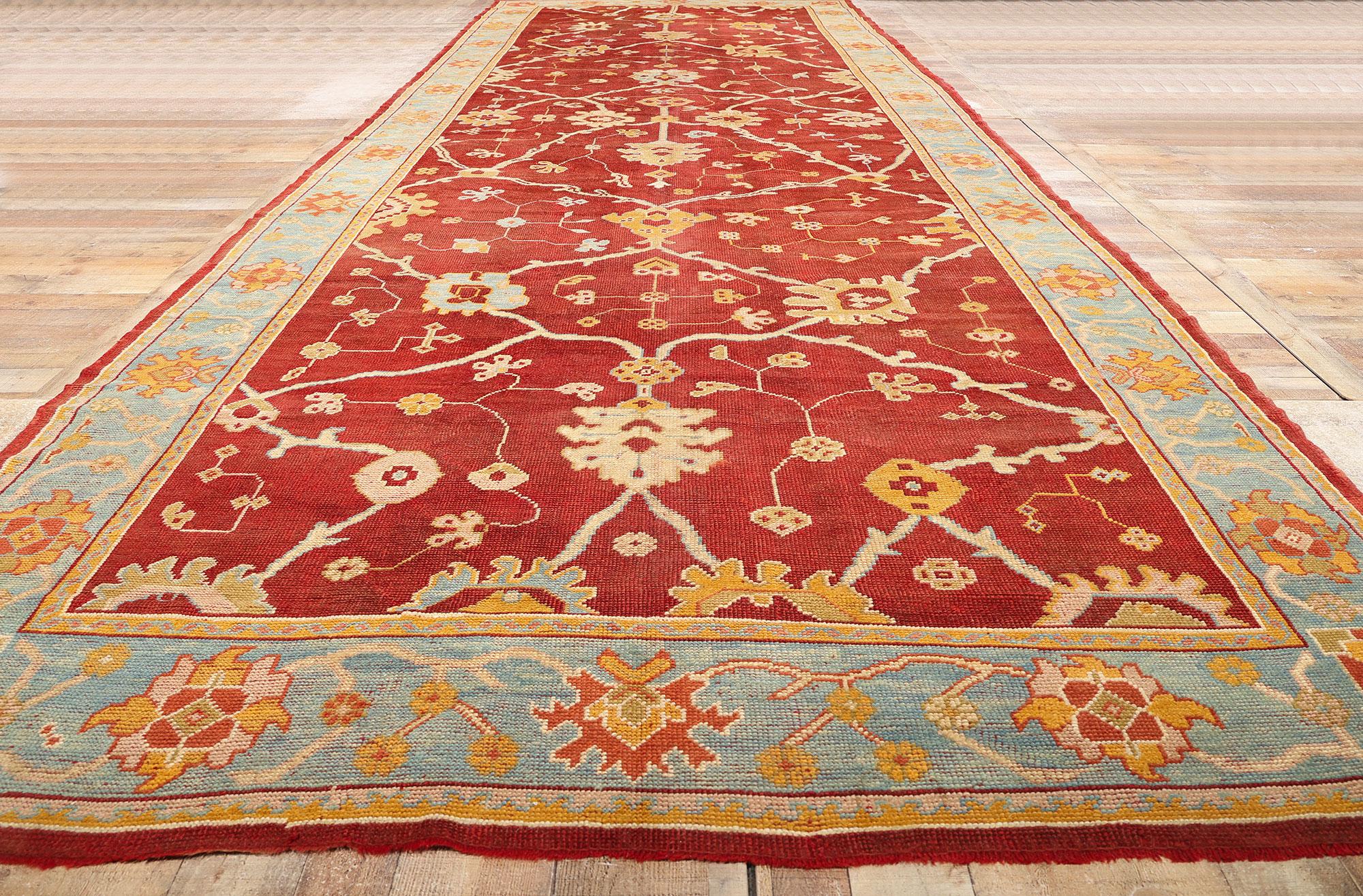 Alfombra turca de galería Oushak de estilo moderno de finales del siglo XIX en venta 1