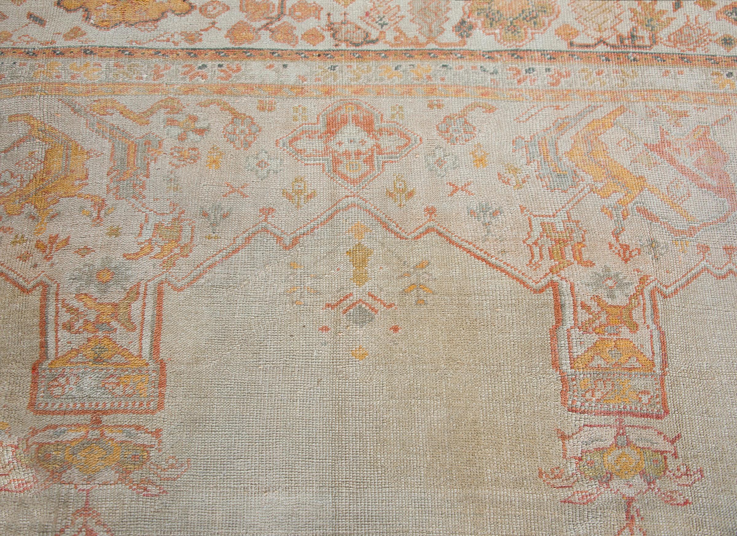 Late 19th Century Turkish Oushak Rug For Sale 2