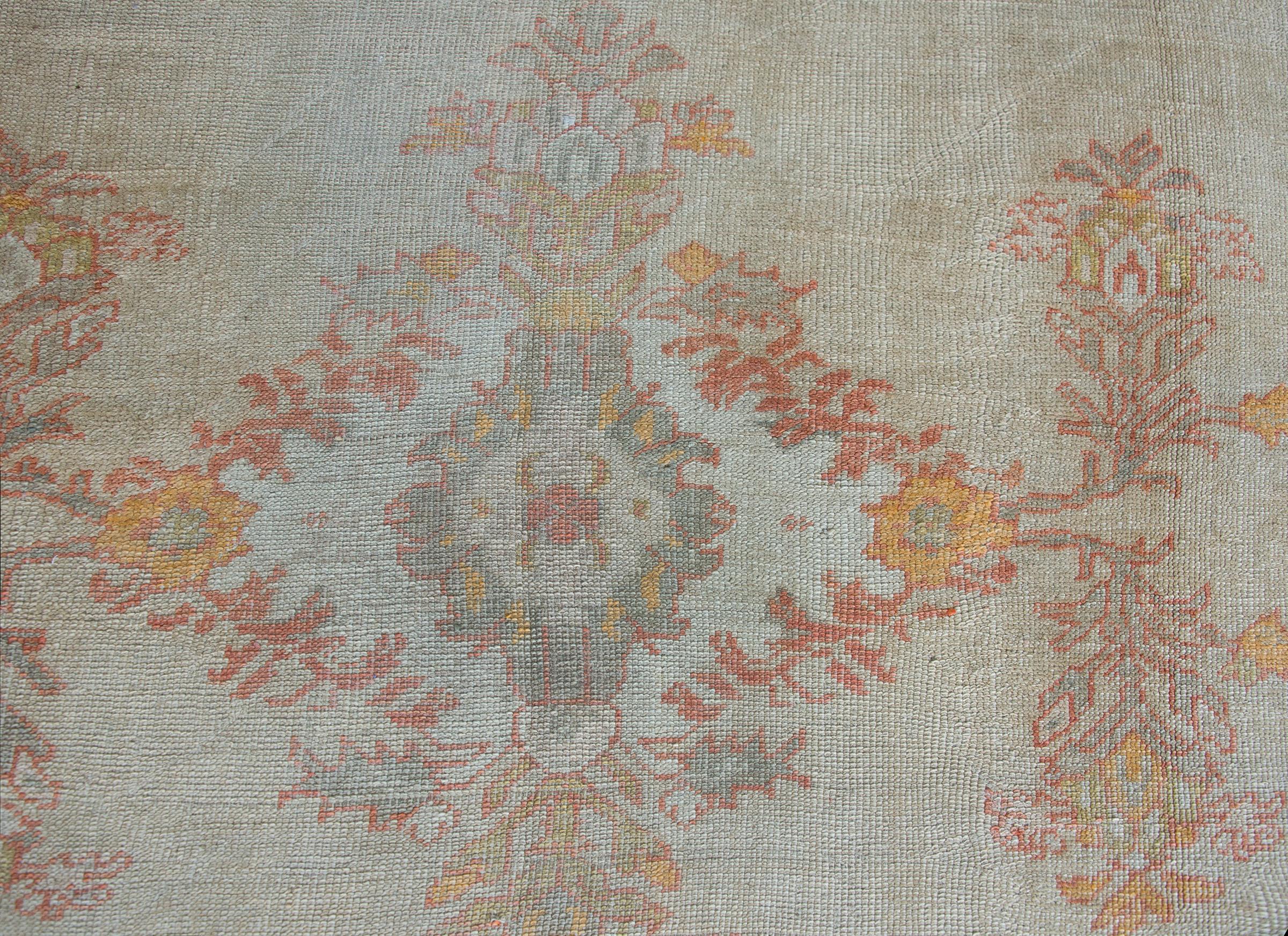 Late 19th Century Turkish Oushak Rug For Sale 3