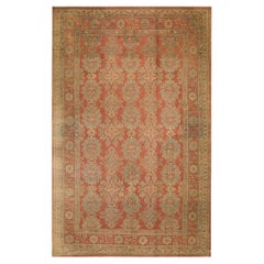 Tappeto Oushak Smyrna turco della fine del XIX secolo ( 12'6" x 19' - 380 x 580 )