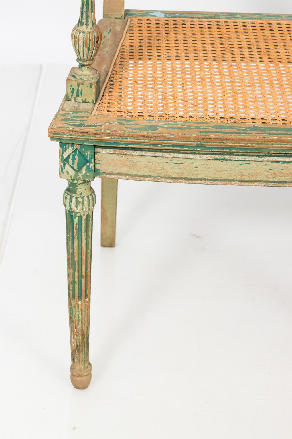 Painted Late 19th Century Two-Seated French Bench