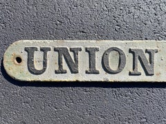 Late 19th century UNION IRON WORKS Eerie, Pennsylvania Cast Iron Sign Folk Art
