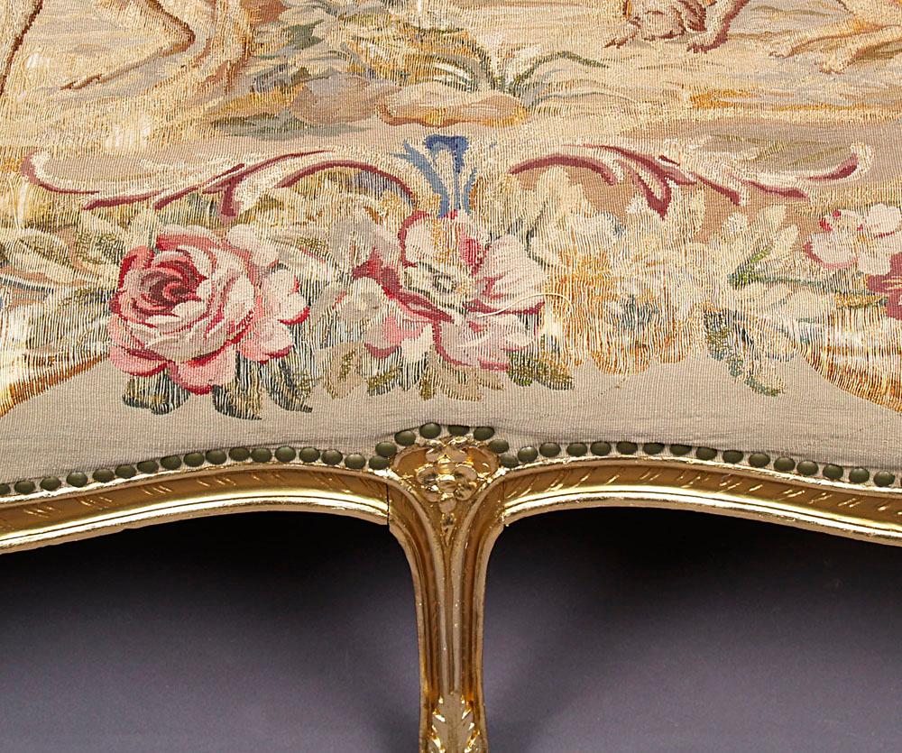 Late 19th Century Upholstered Sofa with Hunting Motifs, France 7