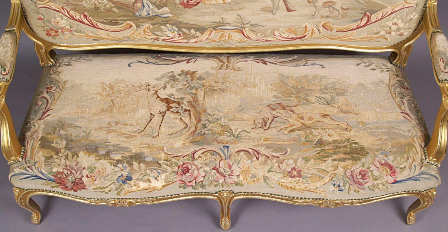 Late 19th Century Upholstered Sofa with Hunting Motifs, France 10