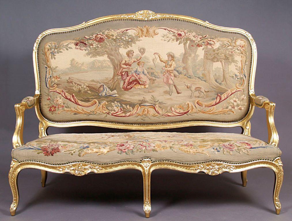 Late 19th Century Upholstered Sofa with Hunting Motifs, France 2