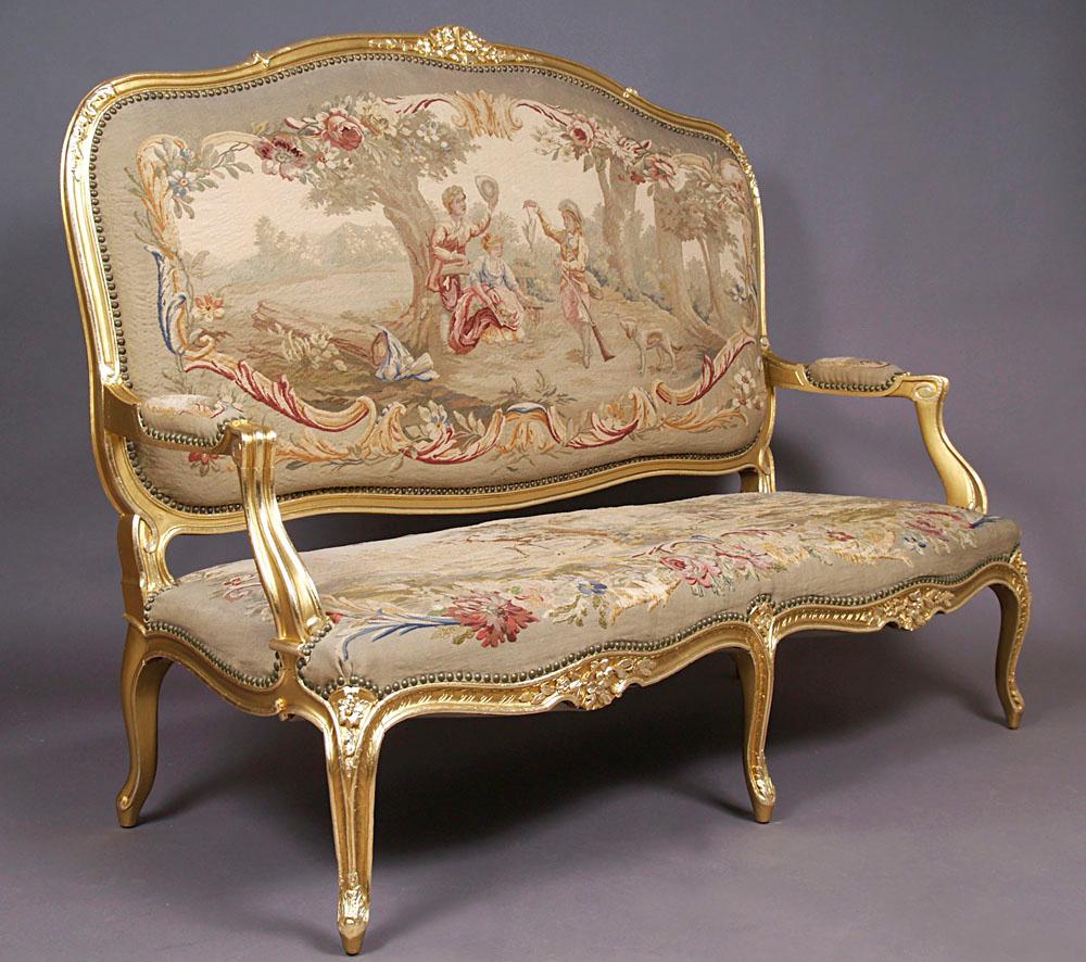 Late 19th Century Upholstered Sofa with Hunting Motifs, France 3