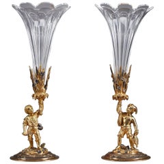 Late 19th Century Vases: Farmer and Fisherman