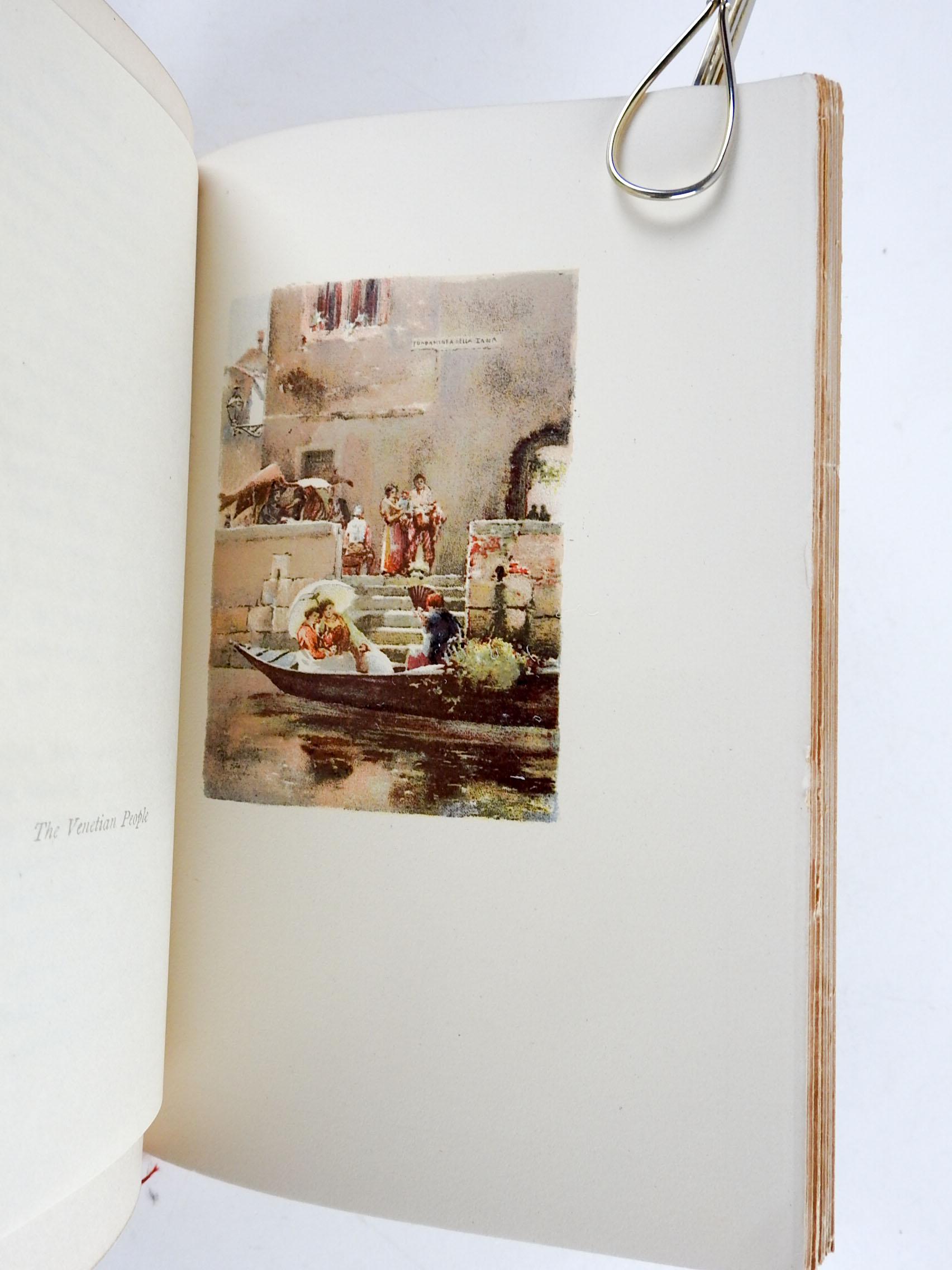 Venetian Life: Two Volumes with Illustrations from Original Water Color by William Dean Howells. Houghton Mifflin, Boston, 1892. Illustrated with color lithographs, by Childe Hassam, Ross Turner, F. Hopkinson Smith and Rhoda Holmes Nicholls. Cream