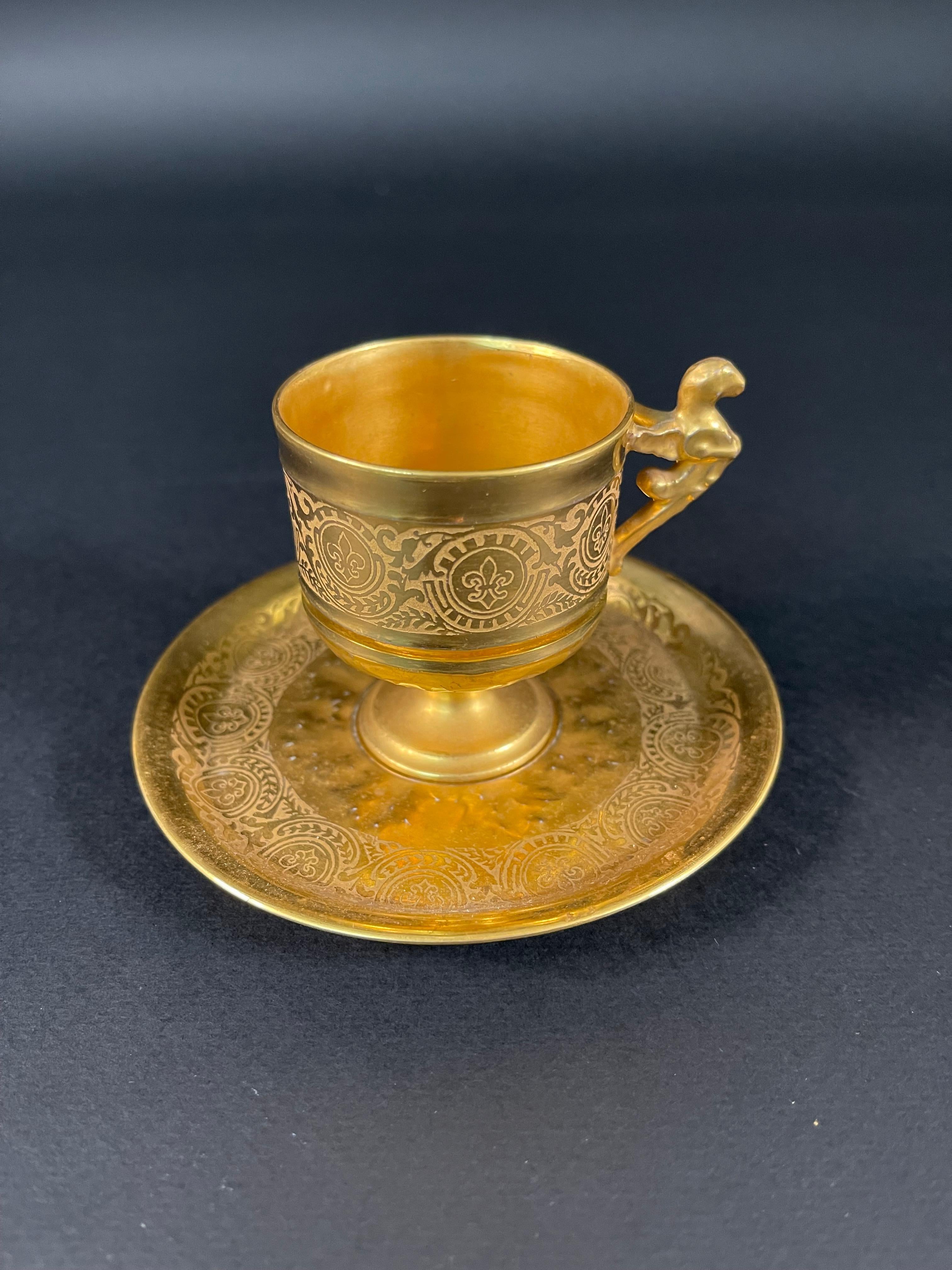 Late 19th Century Venetian Signed Gilded Porcelain