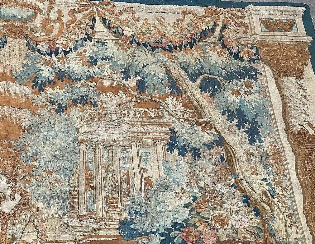 Verdure-Wollteppich aus dem späten 19. Jahrhundert, signiert L.K.F. (Lorentz Kleiser). (amerikanisch) im Angebot