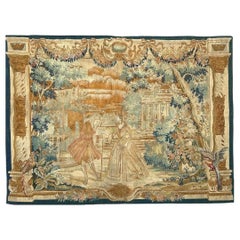 Antique Late 19th Century Verdure Wool Tapestry Signed L.K.F. (Lorentz Kleiser).