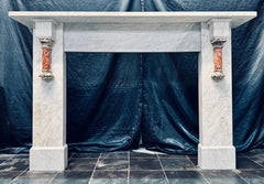 Late 19th Century Victorian Carrara Marble Fireplace Surround.