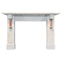 Late 19th Century Victorian Carrara Marble Fireplace Surround.