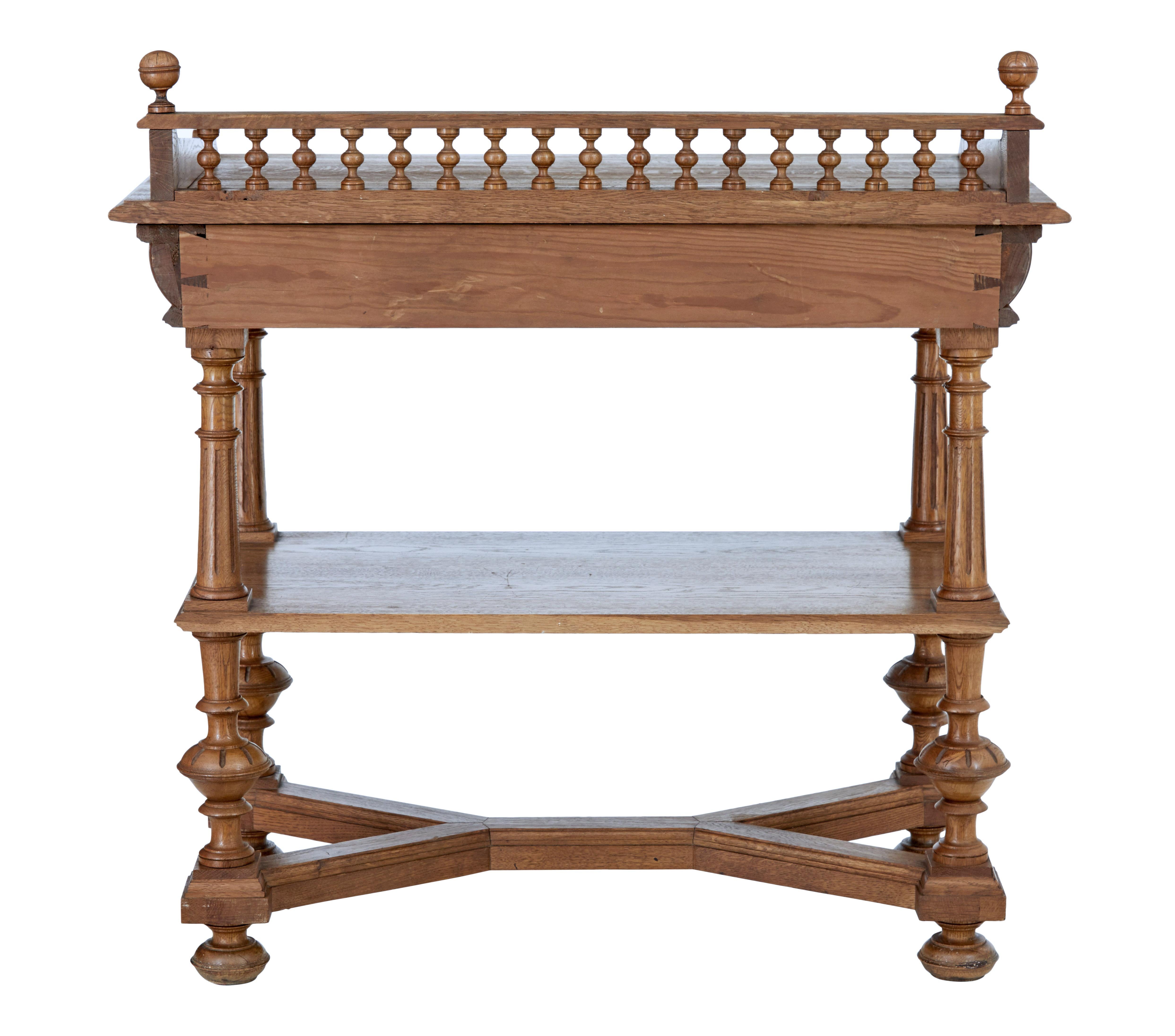 Hand-Carved Late 19th Century Victorian Carved Oak Washstand