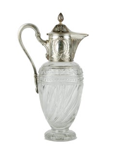Viktorianischer Krug aus Kristall und Sterlingsilber, Vereinigtes Königreich, Ende des 19.