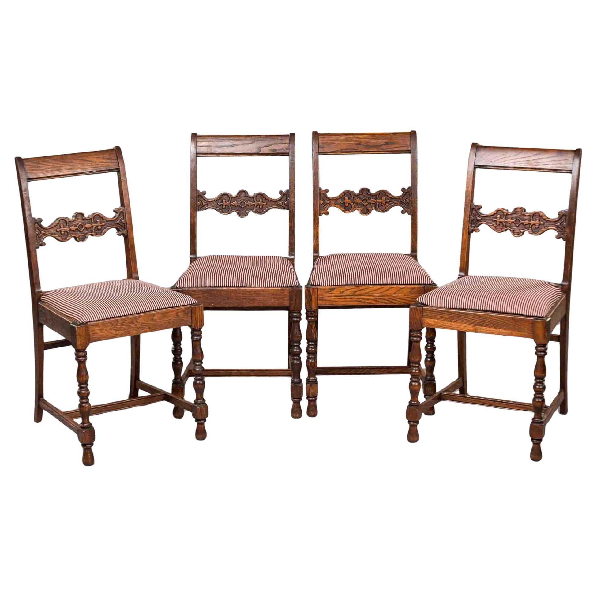 Chaises d'appoint anglaises victoriennes de la fin du 19e siècle - ensemble de quatre