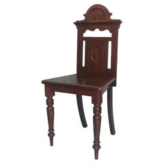 Late 19th Century Victorian Mahogany Hall Chair United Kingdom