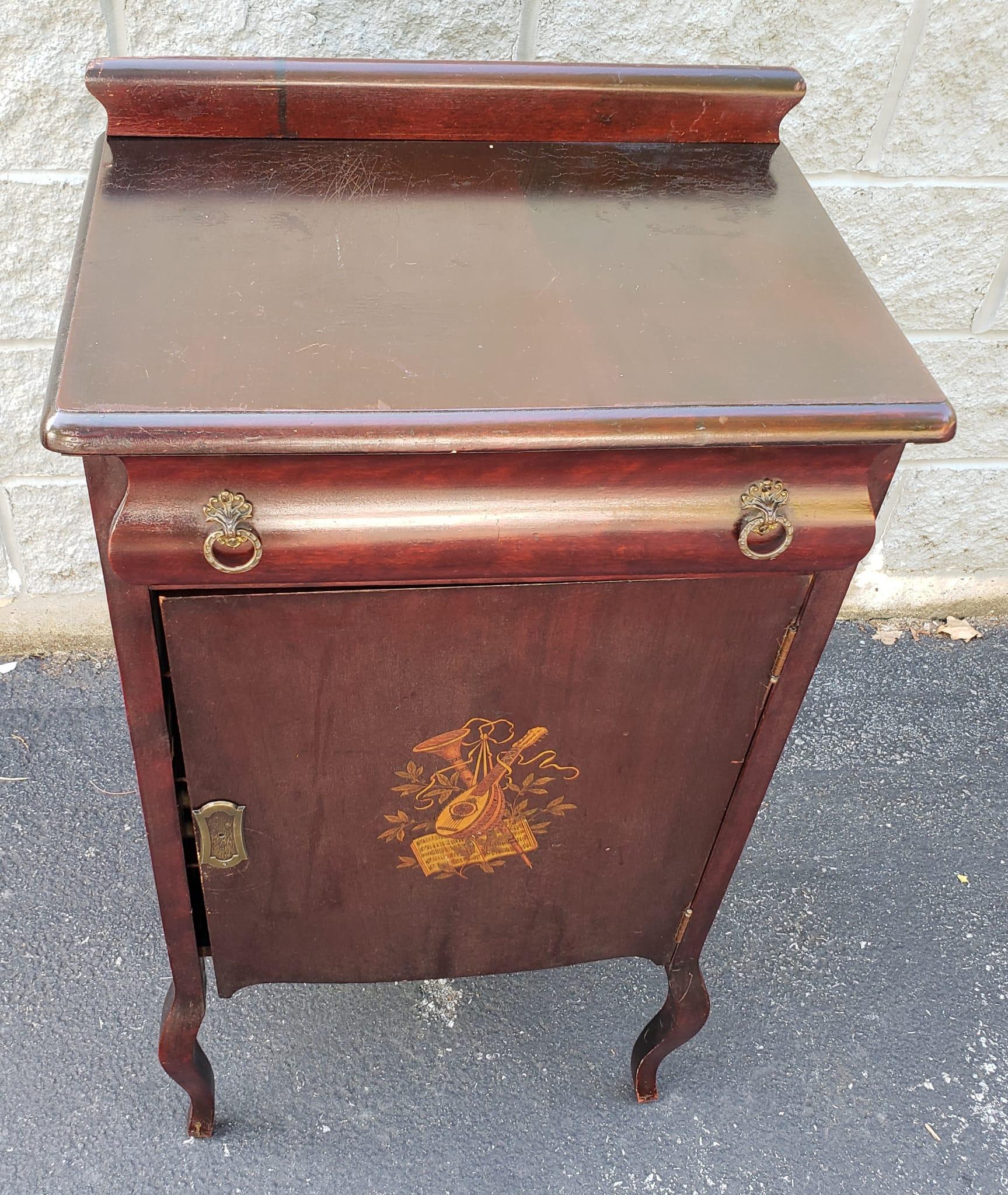 Late 19th Century Victorian Mahogany Sheet Music Cabinet. 
Clean antique condition. Top shelf clearance is 5