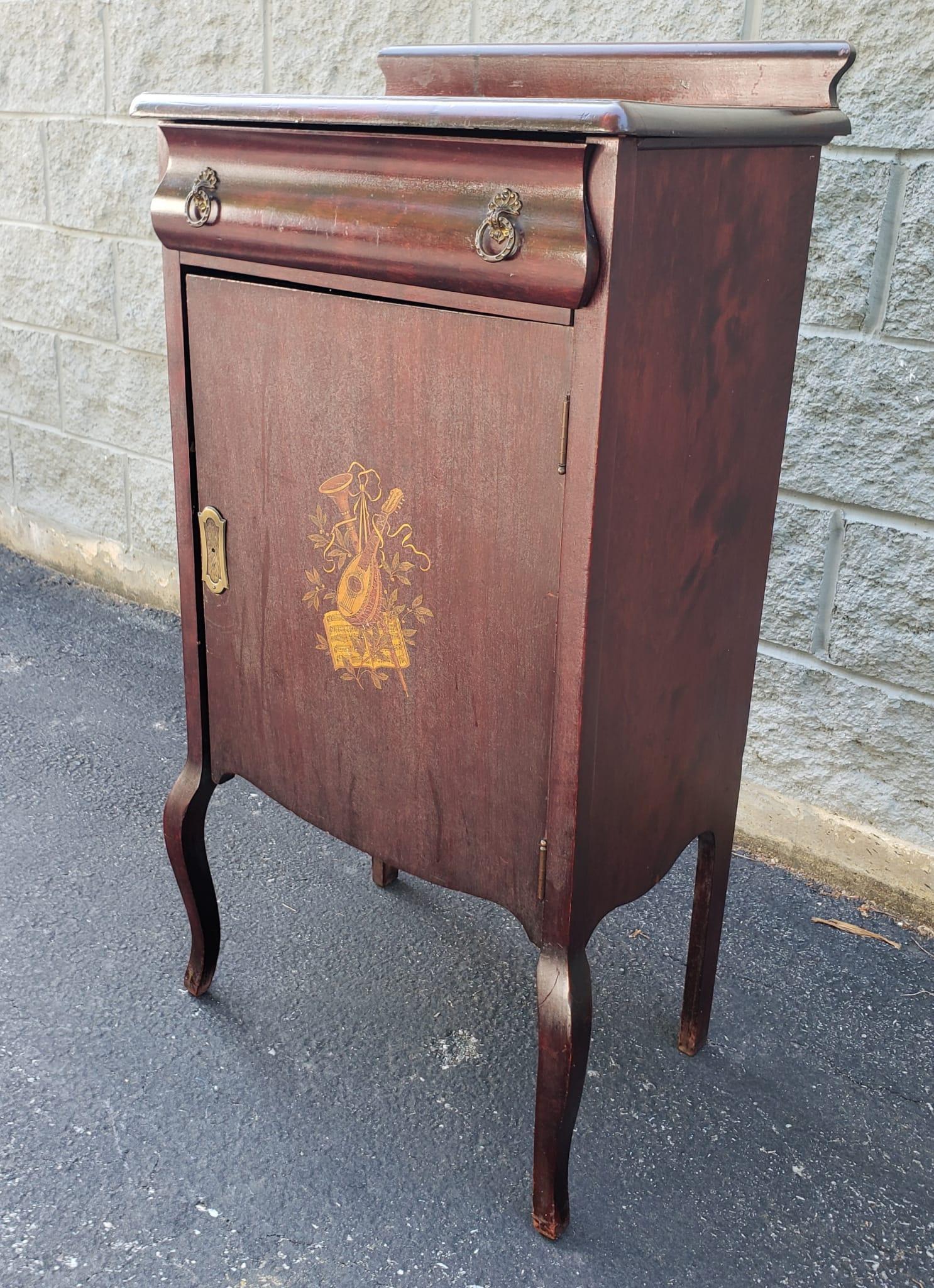 Late Victorian Late 19th Century Victorian Mahogany Sheet Music Cabinet For Sale