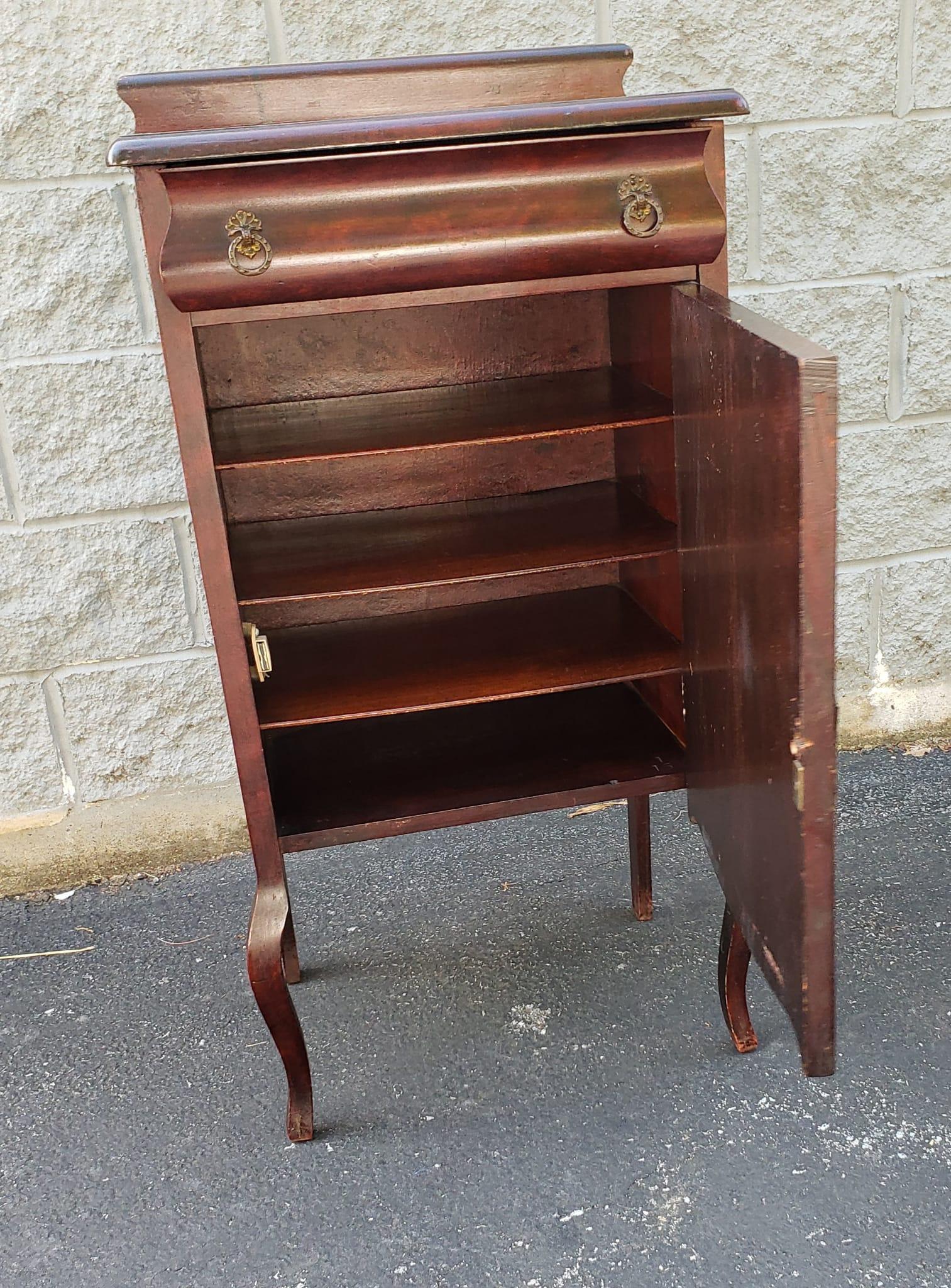 Stained Late 19th Century Victorian Mahogany Sheet Music Cabinet For Sale