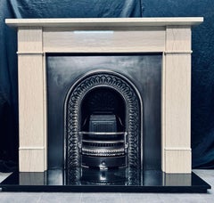 Late 19th Century Victorian Manner Veined Marble Fireplace Surround.