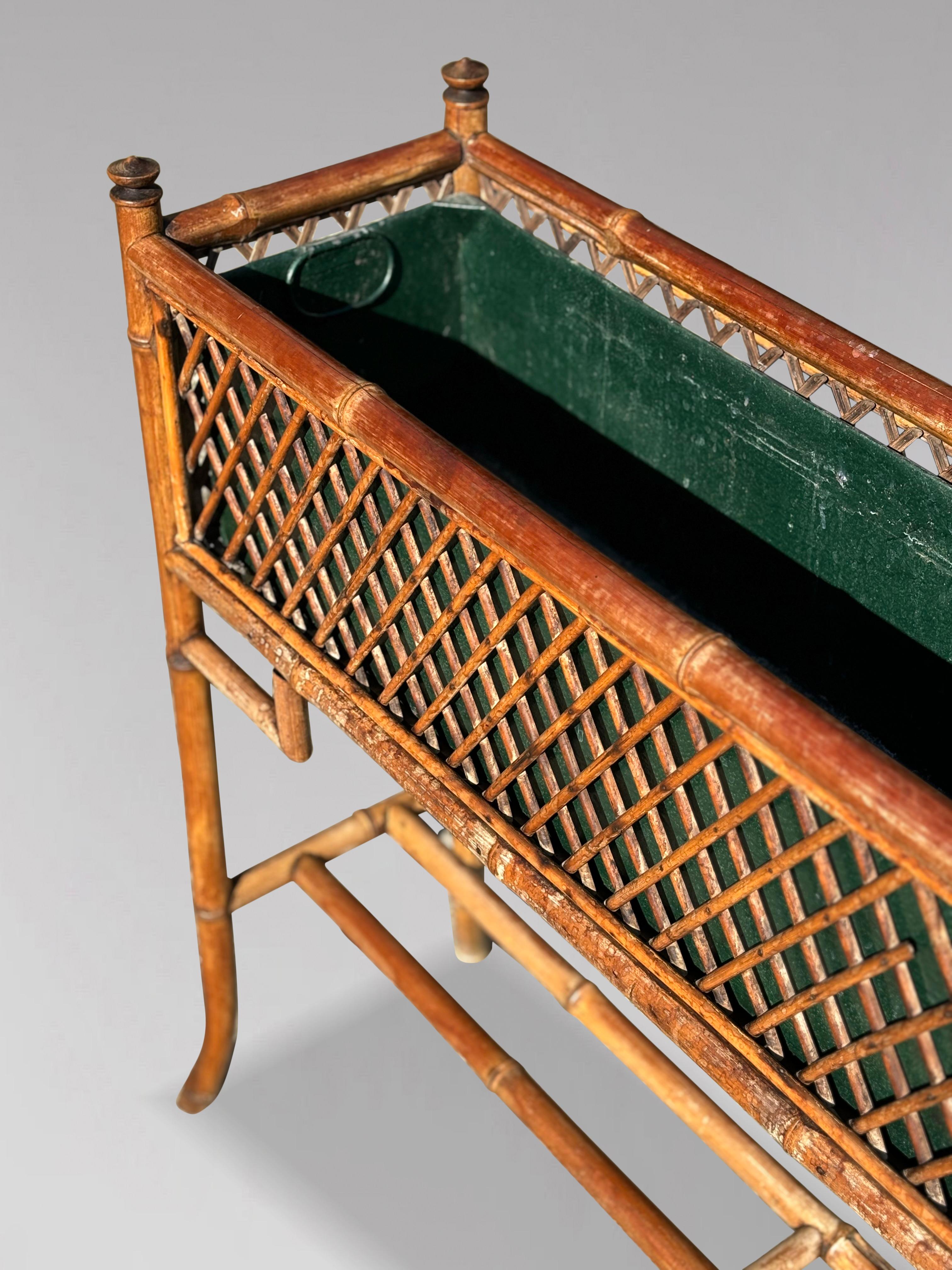 British Late 19th Century Victorian Period Bamboo Jardinière For Sale