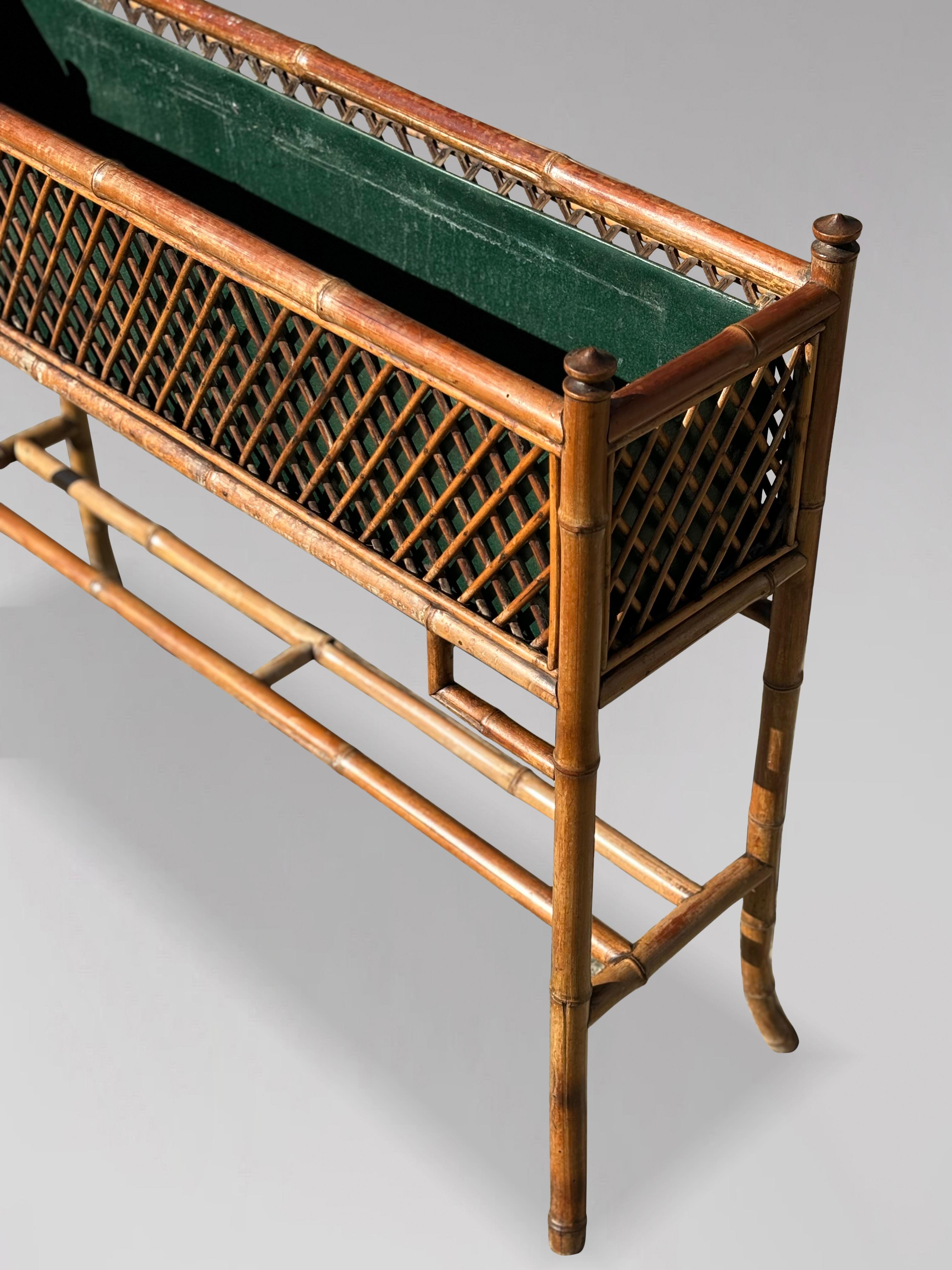Hand-Crafted Late 19th Century Victorian Period Bamboo Jardinière For Sale